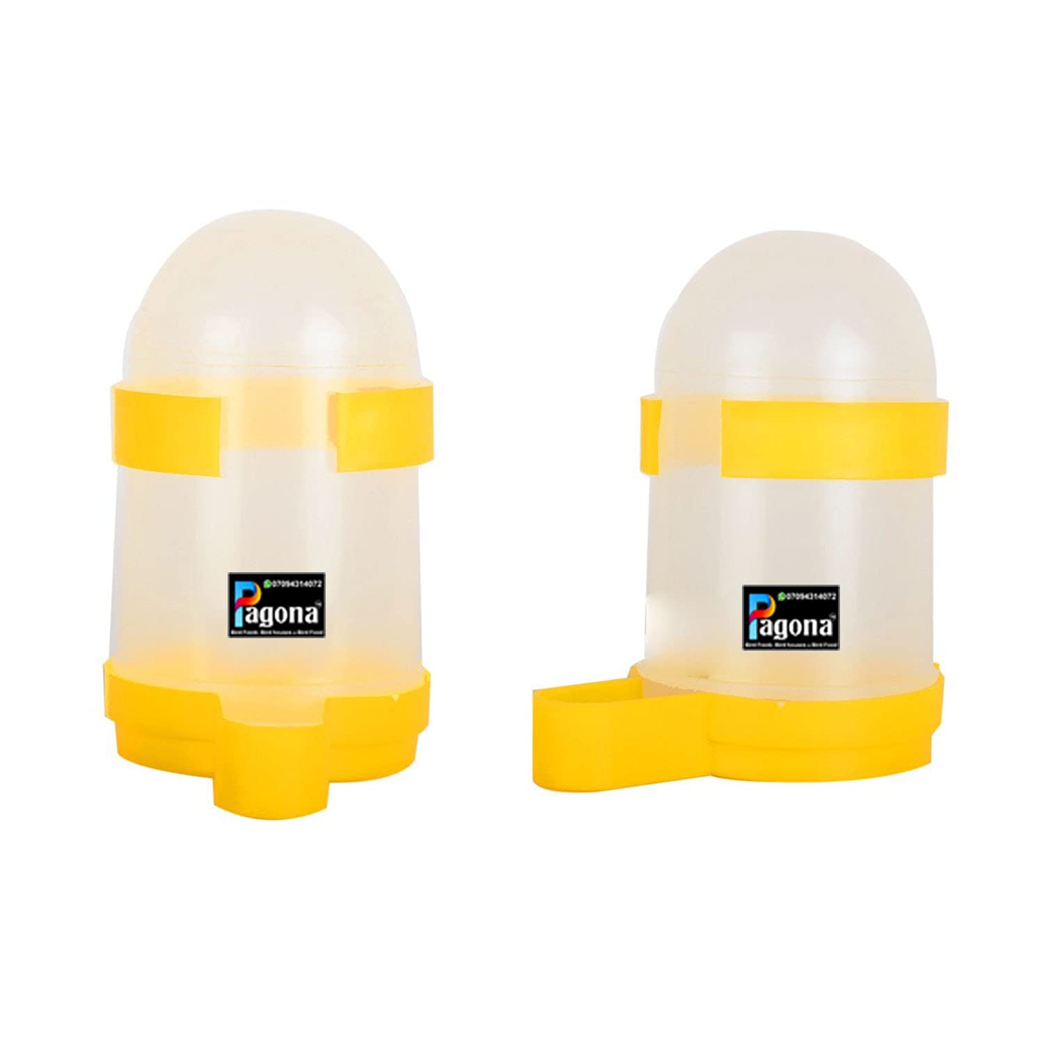 PAGONA - Yellow Color Bird Water & Food Plastic Hanging Feeder Suitable for Cage Birds Like Love Birds, Finches, Cockatiel & Ext (Set of 2) (200ML) (B09C3HXRSS) Amazon Price History, Amazon Price Tracker