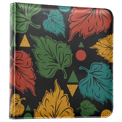 Foiosoh Album photo feuilles d'automne avec motifs géométriques pour photos - Pages autocollantes - Album photo pour scrapbooking - 10,2 x 15,2 cm - 15,2 x 20,3 cm