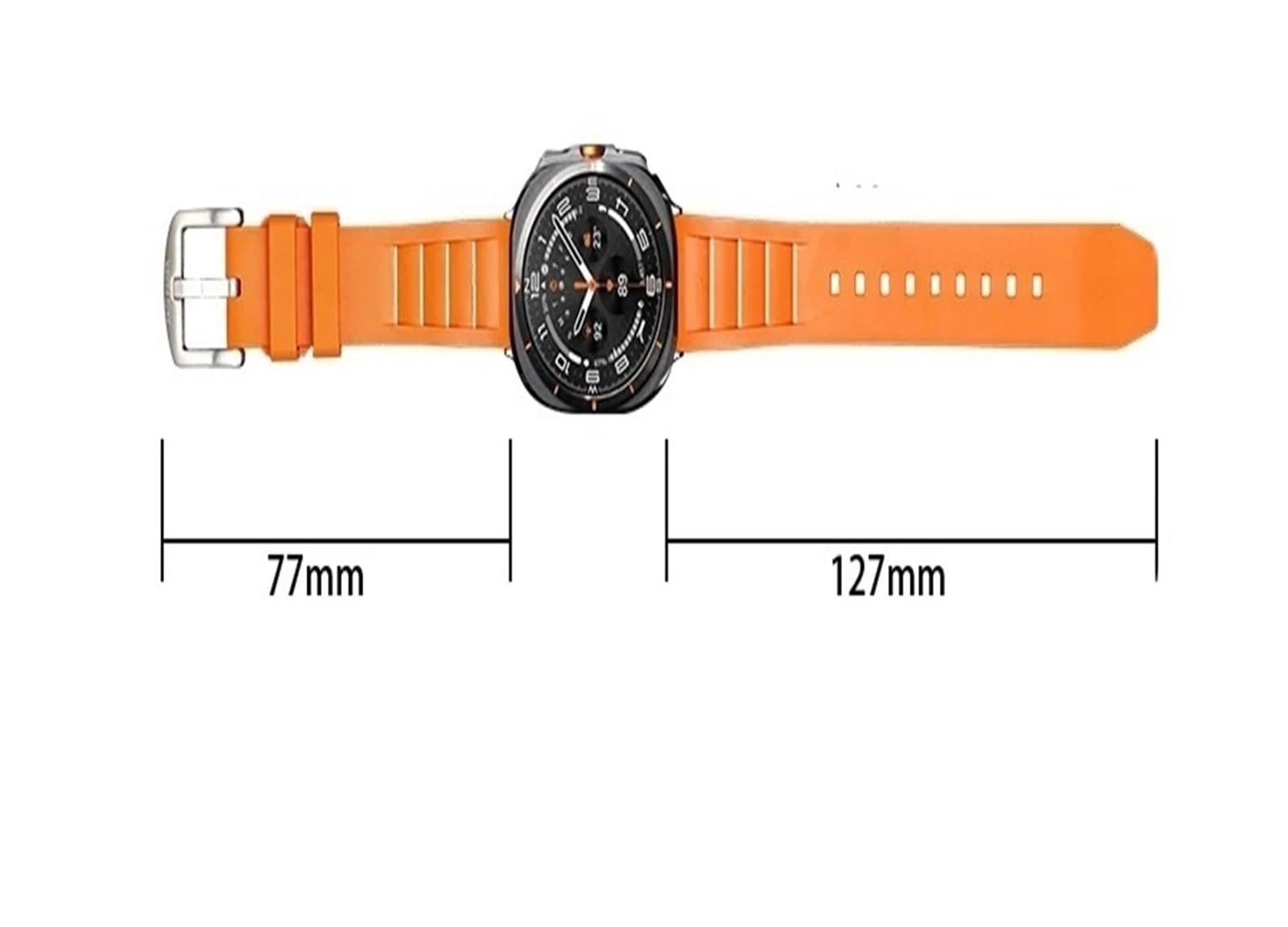 Correa de caucho fluorado for Samsung Galaxy Watch 7 Ultra 47 mm, deportiva, transpirable, correa de reloj