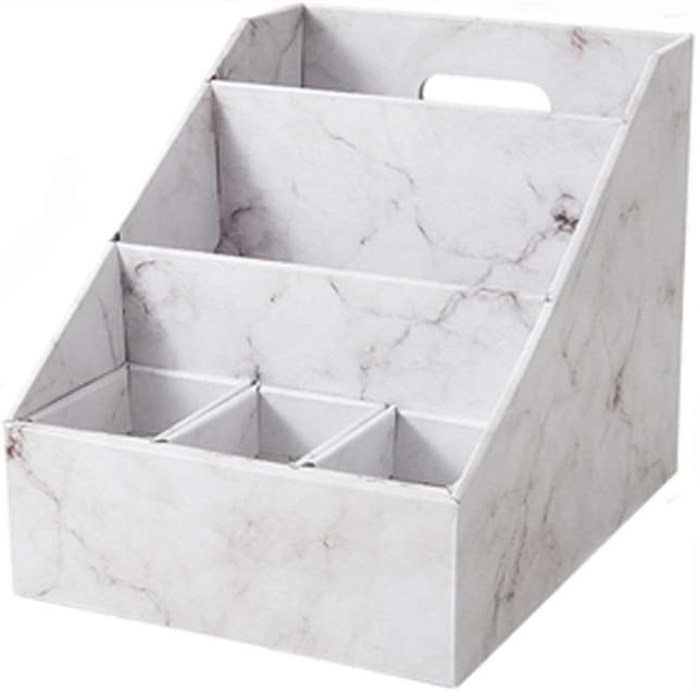 Home Office Folder Holder Organizer Rack, Marble Pattern Desktop Storage Box, Environmentally Friendly Kraft Paper Material File Storage Boxes Collapsible Storage Organizer Boxes Cube Wooden Storage C