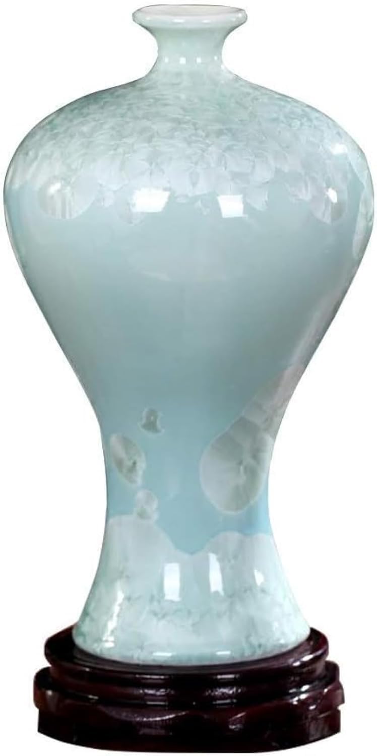 Bzgpmfud One Color Vase Desktop Crystal Glaze Ceramic Handmade Decorative Small Porcelain For Flowers