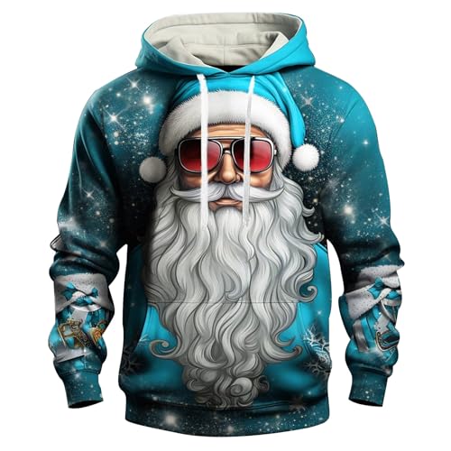 3D Druck Weihnachtspullover Herren Rentier Lustig Sweatshirt Ugly...