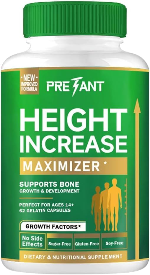 PRETANT- Growth Capsules to Grow Taller - Height Growth Maximizer with Calcium for Bone Strength, Natural Height Growth Supplement to Increase Bone Growth Adults, Teens & Kids, Free of Growth Hormone