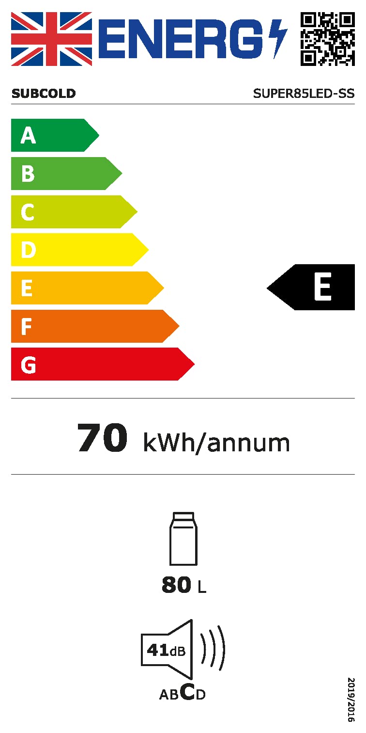 Subcold Super85 LED UnderCounter Fridge 85L Beer, Wine & Drinks