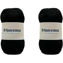 2 Skeins of Buvemu Polypropylene 2mm x 153 Yards 459 Feet Macrame Cord for Crocheting Bags Wall Hanging Plant Hanger Boho Home Decorations 100 gram 3.53 Ounces Black