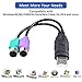 UCEC PS/2 to USB Adapter Converter for PS2 Keyboard Mouse, USB to Dual PS/2 Cables Computers Accessories (Black)