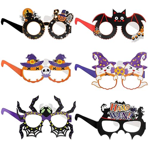 [CINECE] ハロウィンメガネ ハロウィン飾り ６個セット コスプレ用品 パーティー用品 子供用 キッズ カボチャ 蜘蛛の巣 プレゼント コスチューム用品 (6pcs)のサムネイル