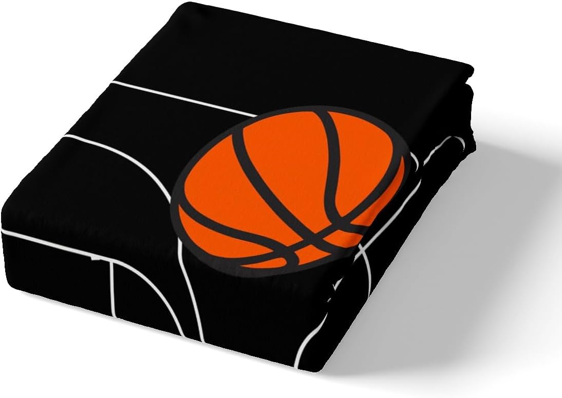 jejeloiu Basketball Bedding Set Full Size Kids Basketball Court Comforter Cover Set for Boys Girls Teens Gaming Sports Duvet Cover Breathable Sports Theme Black Bedspread Cover （No Comforter