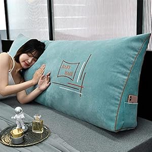 SJHQ Gestoffeerde hoofdeinde, verwijderbare slaapbank grote rugleuning positionering ondersteuning lezen kussen parel katoen gevuld wig kussen Lenden kussens (Color : Green, Size : 100cm)