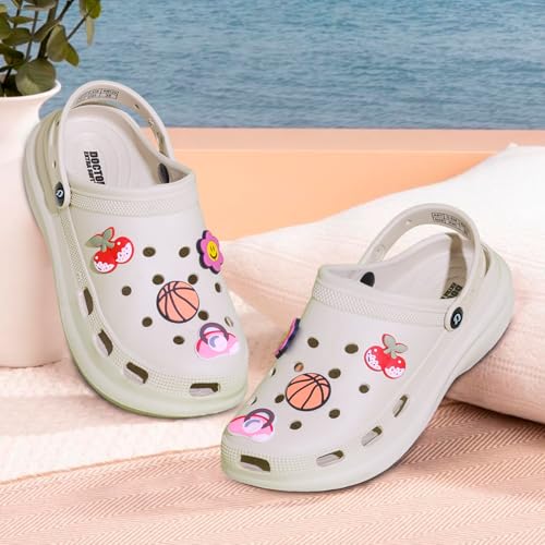 Image of DOCTOR EXTRA SOFT Women's Premium Extra Comfortable Clogs /Sandals with Cute Charms & Adjustable Back Strap for Adult| Lightweight Stylish & Anti-Skid| Waterproof Everyday Use Mules Girls /Ladies D-538
