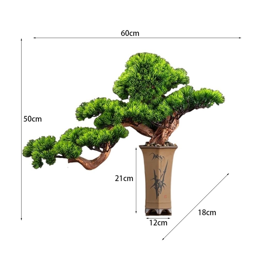 Sztuczne rośliny Sztuczne drzewko bonsai w doniczce – wystrój biura, salonu, domu i hotelu