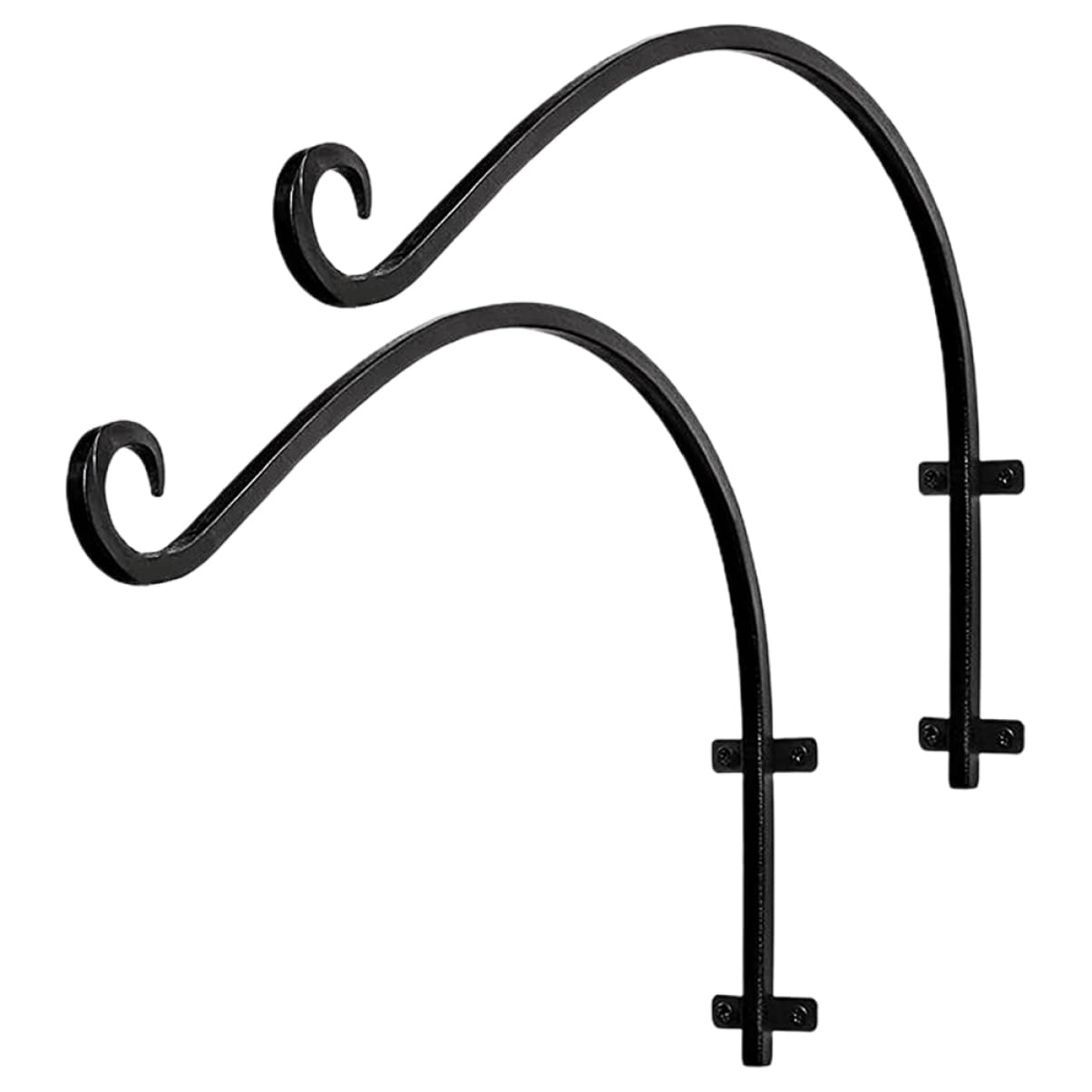 Mipcase Staffa per Fioriera Sospesa in Ferro Robusto, Set da 2 Ganci per Cesti Appesi da Parete, Supporto Portavasi per Balcone e Giardino, Facile da Installare, Resistente