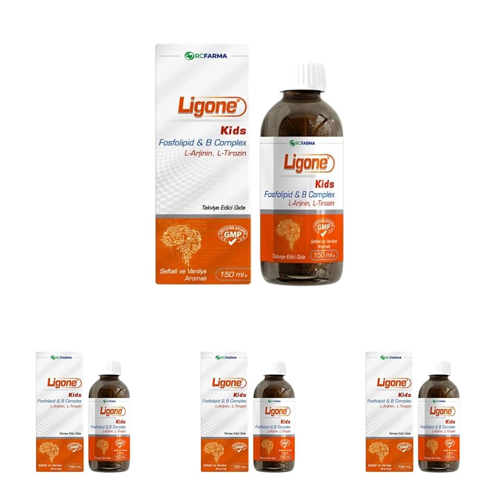 Ligone Kids Fosfolipid Complex Şurup 150 mL ŞEFTALİ-VANİLYA Renkli (4 paketi)