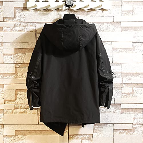 Image of GURUNVANI Men's Hooded Windbreaker Jacket Zip Up Patchwork Hoodie Anorak