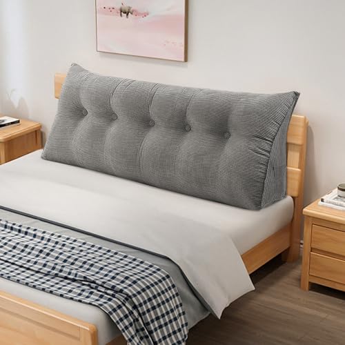 OHMG 160cm Grand Coussin cale Triangulaire pour tête de lit, Coussin de Lecture, Coussin de Soutien Lombaire, Dossier de Taille, traversin de positionnement...