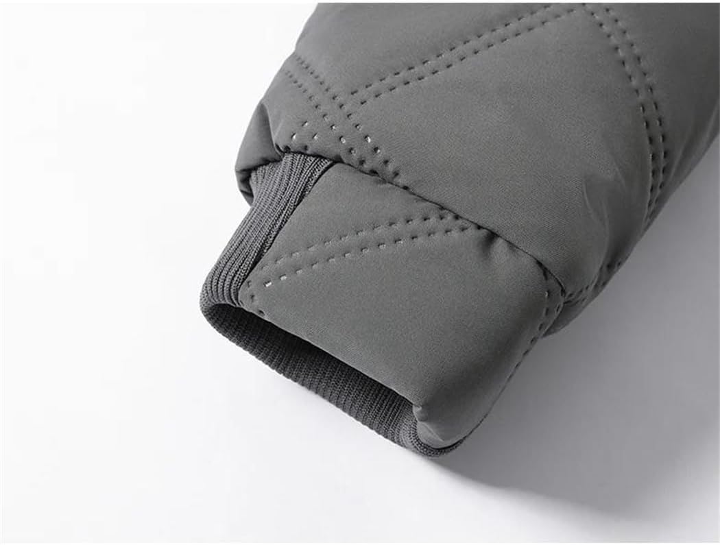 Men's Hooded Parka - Fleece Lined Down Jacket Solid Color Business Leisure Coat