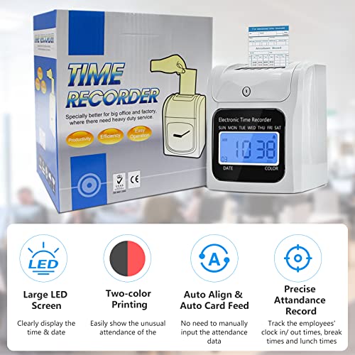 image for TooCust Employee Time Clocks for Small Business, Auto-Align Time Clock