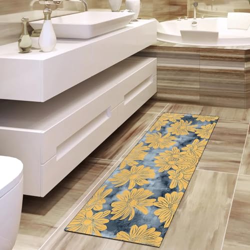 Alfombra para cocina y pasillos largos con diseño vintage transitable y base segura 4