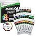 U.S Art Supply 60-Piece Deluxe Acrylic Painting Set with Aluminum Tabletop Easel, 24 Acrylic Colors, Acrylic Painting Pad, Stretched & Canvas Panels, Brushes & Palette Knives