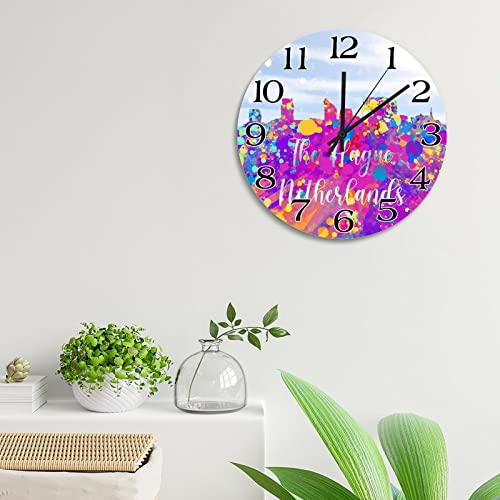 Horloge murale en bois 38 cm facile à installer pour salon