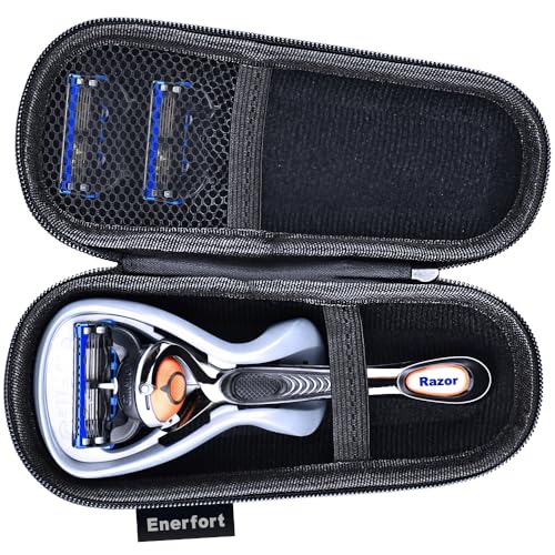 Enerfort Hard EVA Razor Travel Case Compatible with Gillette Men's Razor - Mesh Pocket for 2 Razor...