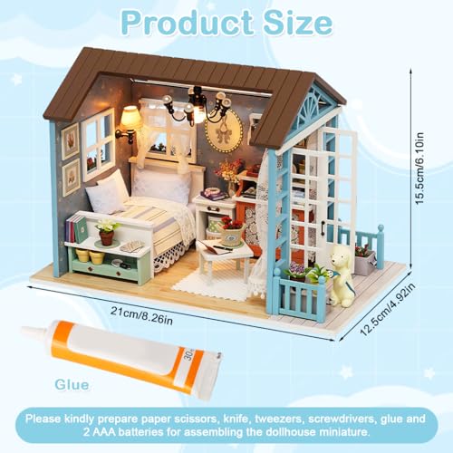 Image of PATPAT DIY Warm Room Mold Kit, DIY Craft Kit Ornaments Miniature Dollhouse, STEM-Based Miniature Doll House, Creative 3D Dollhouse Mold Building Kit with LED Lights for Kids & Adults