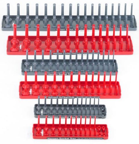 Hansen 9Pc 1/4 3/8 1/2 Sae Metric Sockets Trays Set Usa Organizer Wrench Racks #TOP1