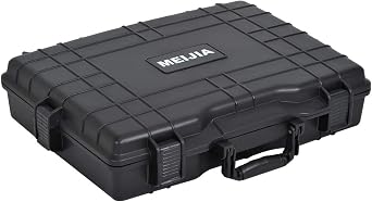 MEIJIA Waterproof Hard Camera Case,Hard Laptop Case,Hard Case with Customized Fit Foam Included, Elegant Black,Fit for computers,camera,lens 21.62"X17.25"X4.87"