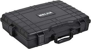 MEIJIA Portable Waterproof Hard Case,Compact Camera Case with Customizable Fit Foam,Fit for Camera, Drones, Lens, Computer, Telescope,Elegant Black,21.62"X17.25"X4.87"