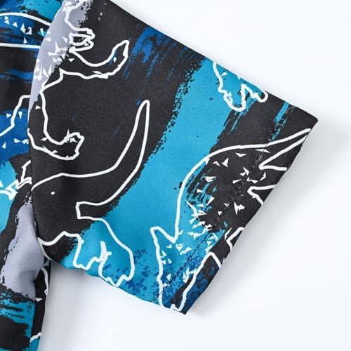 Boys Tropical Print Shirts Short Sleeve Button Down Tee Shirt Top with Pocket Summer 𝐇awaiian Beach Cardigan3