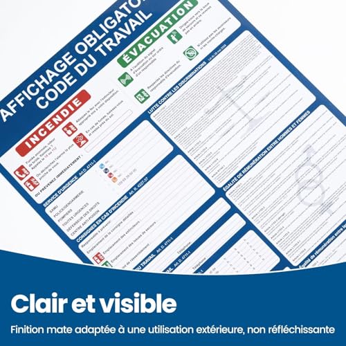 Panneau Code du Travail Réinscriptible Solution Affichage Obligatoire PVC 2025 - 6