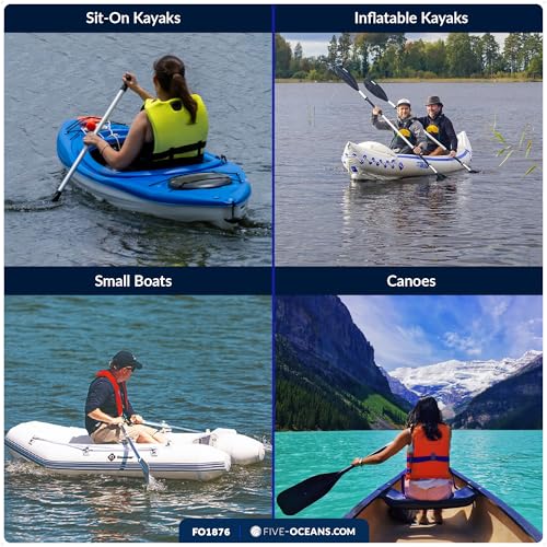 image for Five Oceans Canoe Paddle, Canoe Paddles and Boat Hook, Black, 4-Feet L