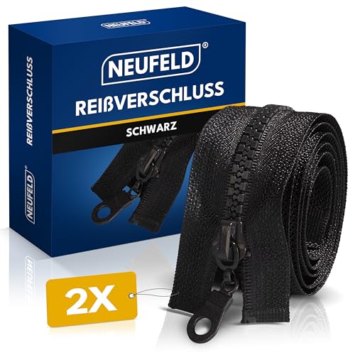 NEUFELD® Reißverschluss in Schwarz 75cm [VORTEILSPACK] - Reissverschluss für Jacken, Taschen, Bettwäsche - Zipper