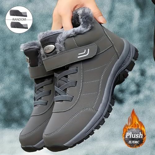Women's Fashionable high-top Winter Extra-Large Sports Shoes, with Artificial Fur Decoration - Warm, Comfortable and Slip-Resistant. Laces Fastening and TPR Sole.2