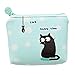 Qinlee Cartoon Münzbörsen Schwarze Katze Muster Mini Aufbewahrungstasche Kleine Tasche Münztüte Geldbeutel für Mädchen