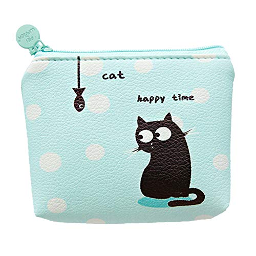 Preisvergleich Produktbild Qinlee Cartoon Münzbörsen Schwarze Katze Muster Mini Aufbewahrungstasche Kleine Tasche Münztüte Geldbeutel für Mädchen