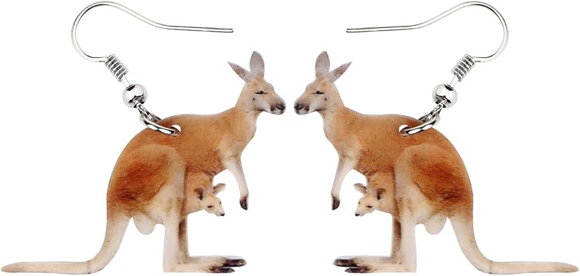 DUOWEI Cute Australian Kangaroo Earrings Dangle Jungle Animals Jewelry for Women Accessories Gifts