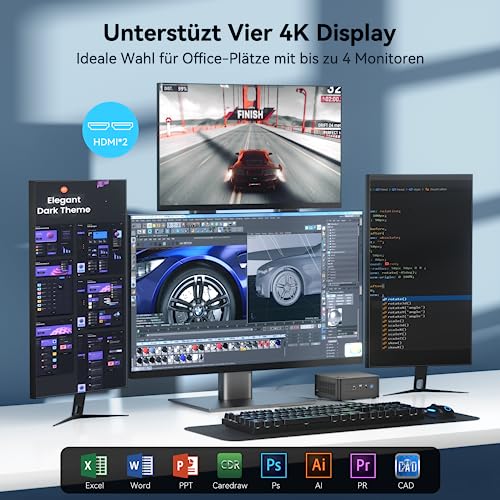 Intel NUC 13 Pro Mini PC Core i7-1360P|12 Kerne 16 Threads NUC13ANHi7 Mini Desktop Computer|32GB RAM 2TB SSD|Windows 11 Pro Desktop Computer|4K/8K UHD|HDMI|2xThunderbolt 4|WiFi 6E|BT5.3, Schwarz – Bild 4