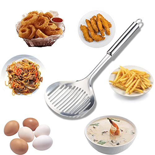 Tenta Kitchen 2Pcs Pasta Kitchen Spoons Spider Metal Strainer Wok Utensils Spider Skimmer Fish Spatula Stainless Steel & Nylon Slotted Spoon For Nonstick Pot And Stainless Steel/Iron Wok #TOP4