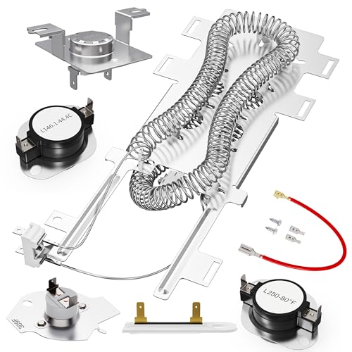 Funmit 8544771 Dryer Heating Element Replacement for Whirlpool Maytag Kenmore, Including 279816 Thermostat Cut Off and 279973 3392519 Dryer Thermal Fuse, Replaces WP8544771 PS11746337,1 Year Warranty
