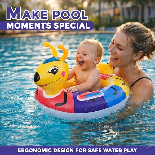 Image of Zest 4 Toyz Swimming Ring Swimming Tube for Kids Inflatable Tube for Swimming Pool Floaters for Kids Water Tube for Baby Swim Ring for 3+ Years Girls and Boys (Caterpillar Shaped) Multicolor