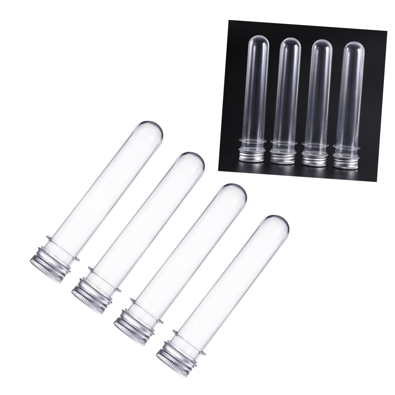 DOITOOL 18stücke Test Tubes Mit Deckel Klare Kunststoffbehälter Für Flüssigkeiten Proben Süßigkeiten Und Kosmetik Tragbare Reiseflaschen Für Lotionen Und -projekte