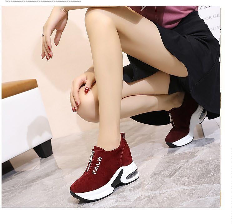Women's Casual Shoes with Thick Inner Heel and Zipper, Fashionable and Sporty Shoes3