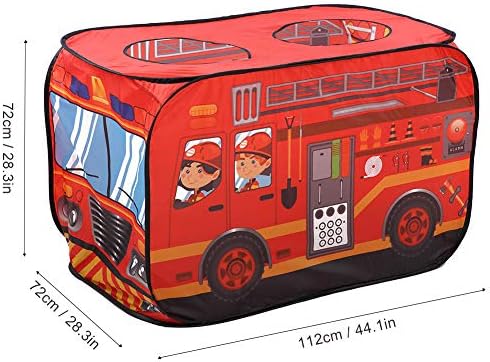 Fire Truck Play Tent,Truck Bus Children Tent Foldable Fire Fighting Truck Play Game House Fire Engine Playhouse for Kids Toddlers (Fire Fighting Truck) 5