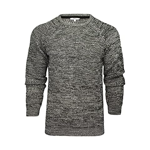 Xact Mens Jumper Fashion Chunky Fisherman Fleck Knit Cover