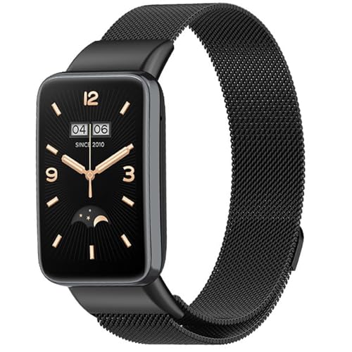 PKQTOP Magnetic Ersatzarmband für Xiaomi Smart Band 7 Pro Armband Uhrenarmband Einstellbar Metall Edelstahl Armbänder für Xiaomi Smart Band 7 Pro