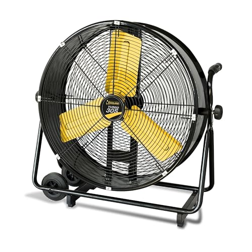 Garland Ventilador industrial TURBO 24S-V23 -Ventilador profesional de suelo para taller, almacén, oficina o casa, 260 W y 210 m3/min.