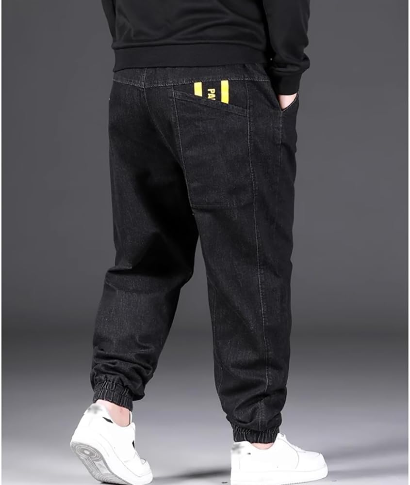 Jean Joggers for Men Loose Fit Elastic Waist Denim Pants - Image 3