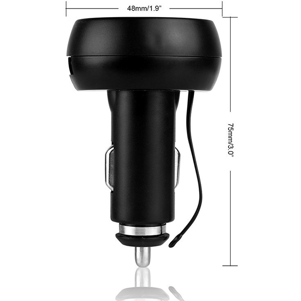 Voltmètre Numérique 3 En 1 Prise Allume-cigare - Affichage LED Tension Température 12V/24V - Chargeur USB Inclus
