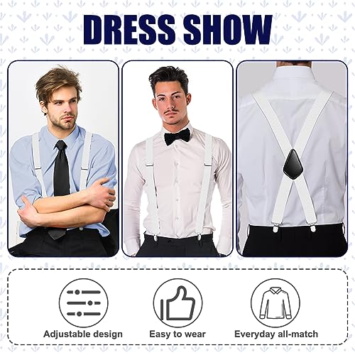 Image of Aomig Men's Adjustable Wide Braces, Extra Wide X Braces for Men, Braces for Men with Very Strong 4 Clips - 3.5 cm